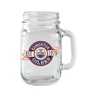 Tasse Mason sans BPA de la LNH, logo de l'équipe de hockey des Oilers d'Edmonton, 16 oz Front_Flat