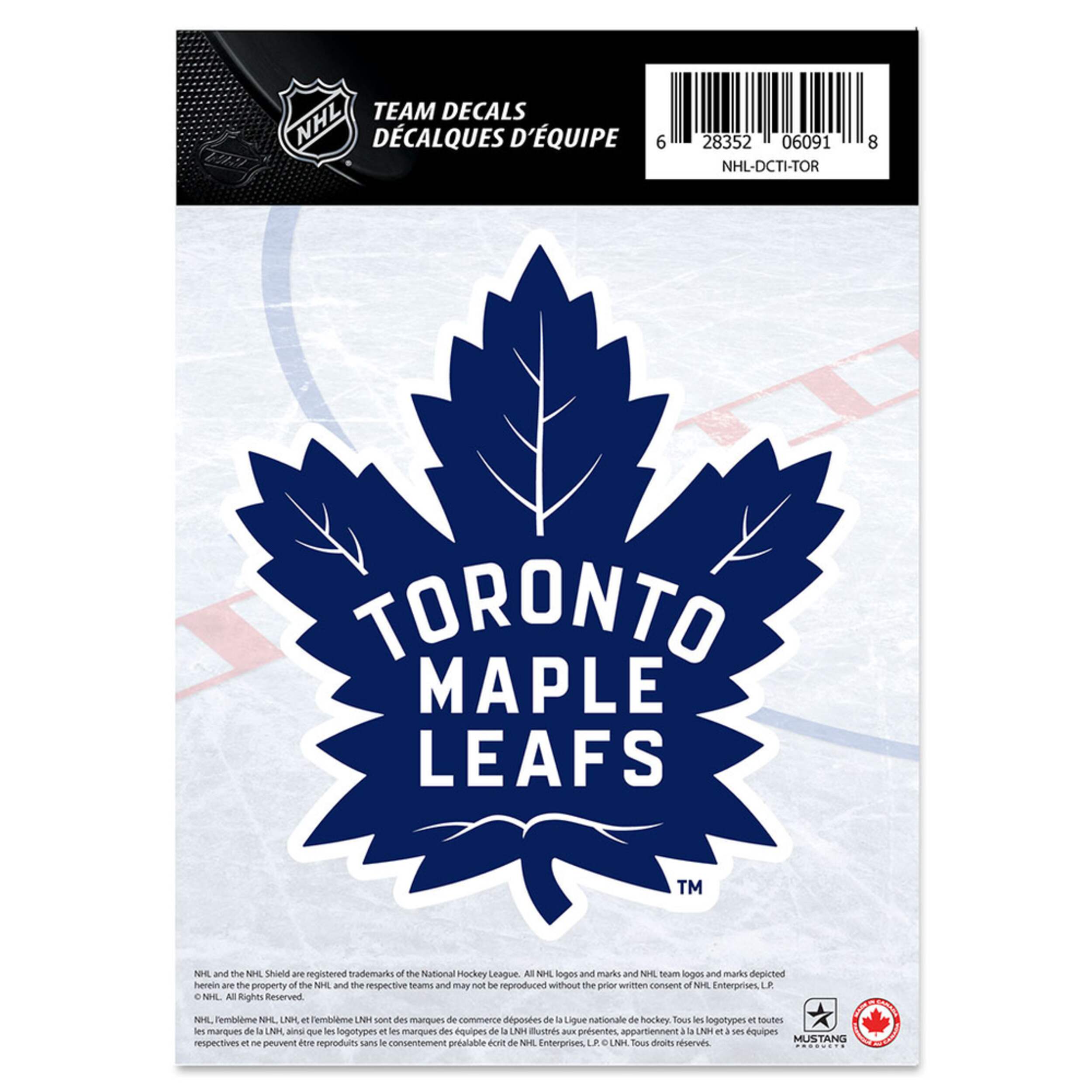 Autocollant du logo de l'équipe des Maple Leafs de Toronto de la LNH, 5 x 7 po Front_Flat