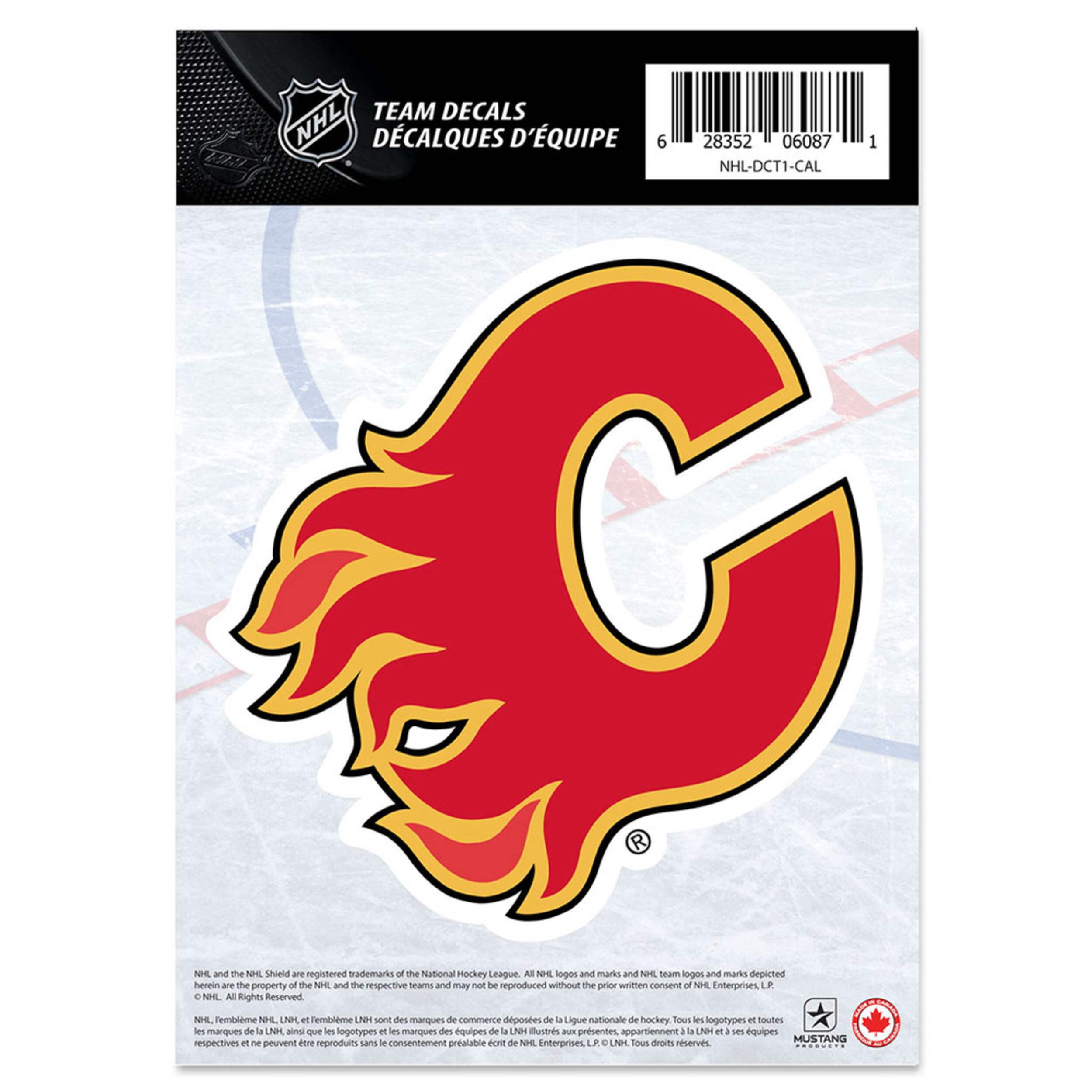 NHL Calgary Flames Hockey Team Logo Decal, 5-in x 7-in Front_Flat