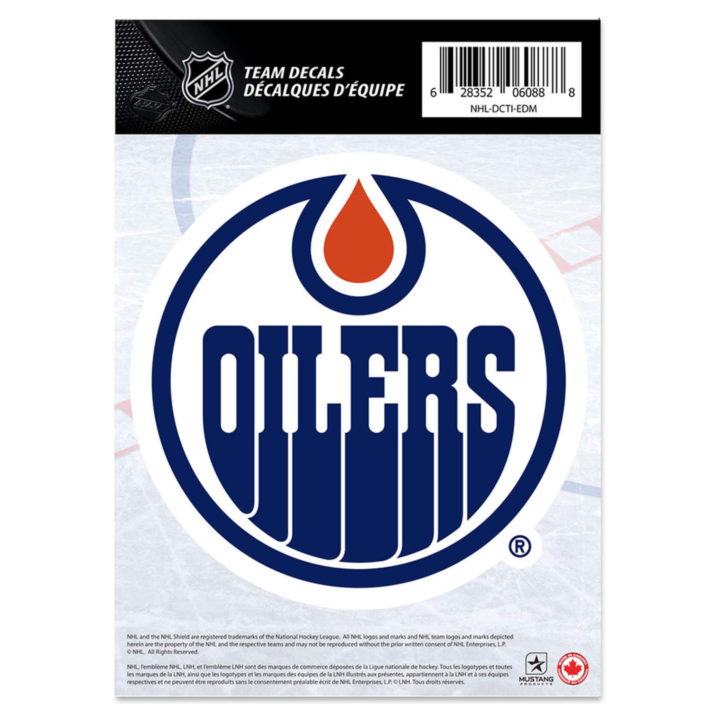 NHL Edmonton Oilers Hockey Team Logo Decal, 5-in x 7-in Front_Flat
