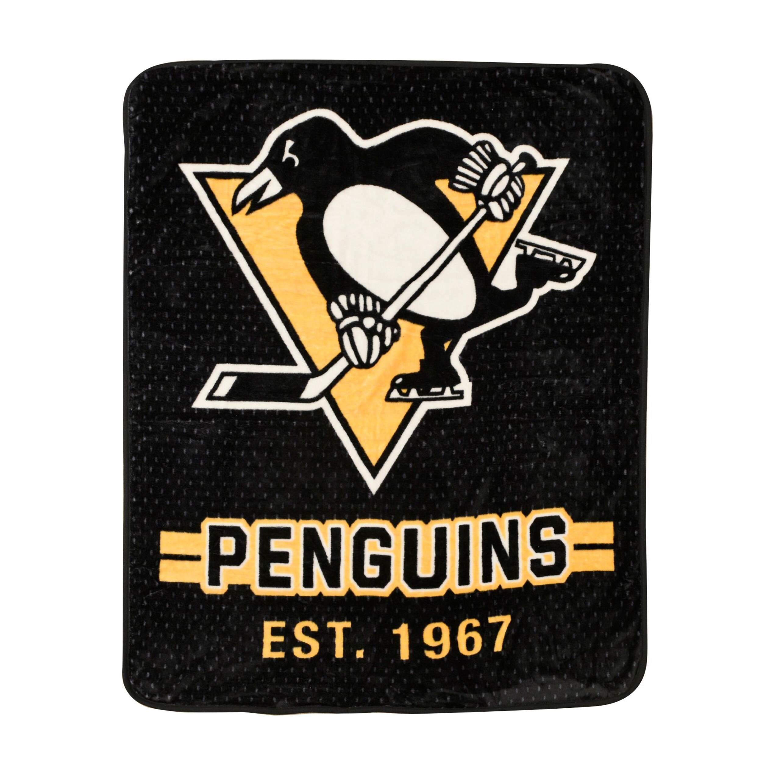 NHL Pittsburgh Penguins Plush Throw Blanket, 40-in x 50-in Front_Flat
