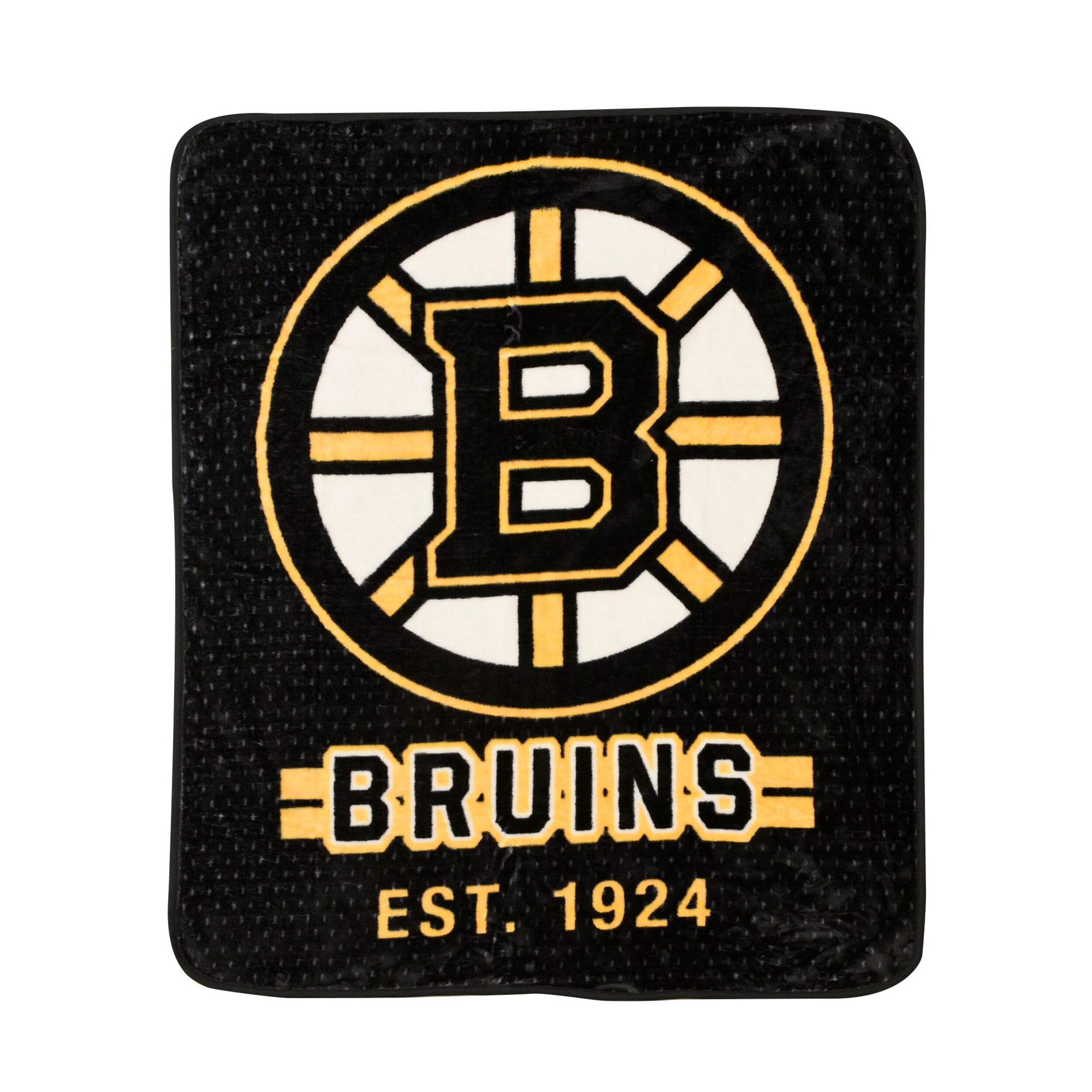 NHL Boston Bruins Plush Throw Blanket, 40-in x 50-in Front_Flat