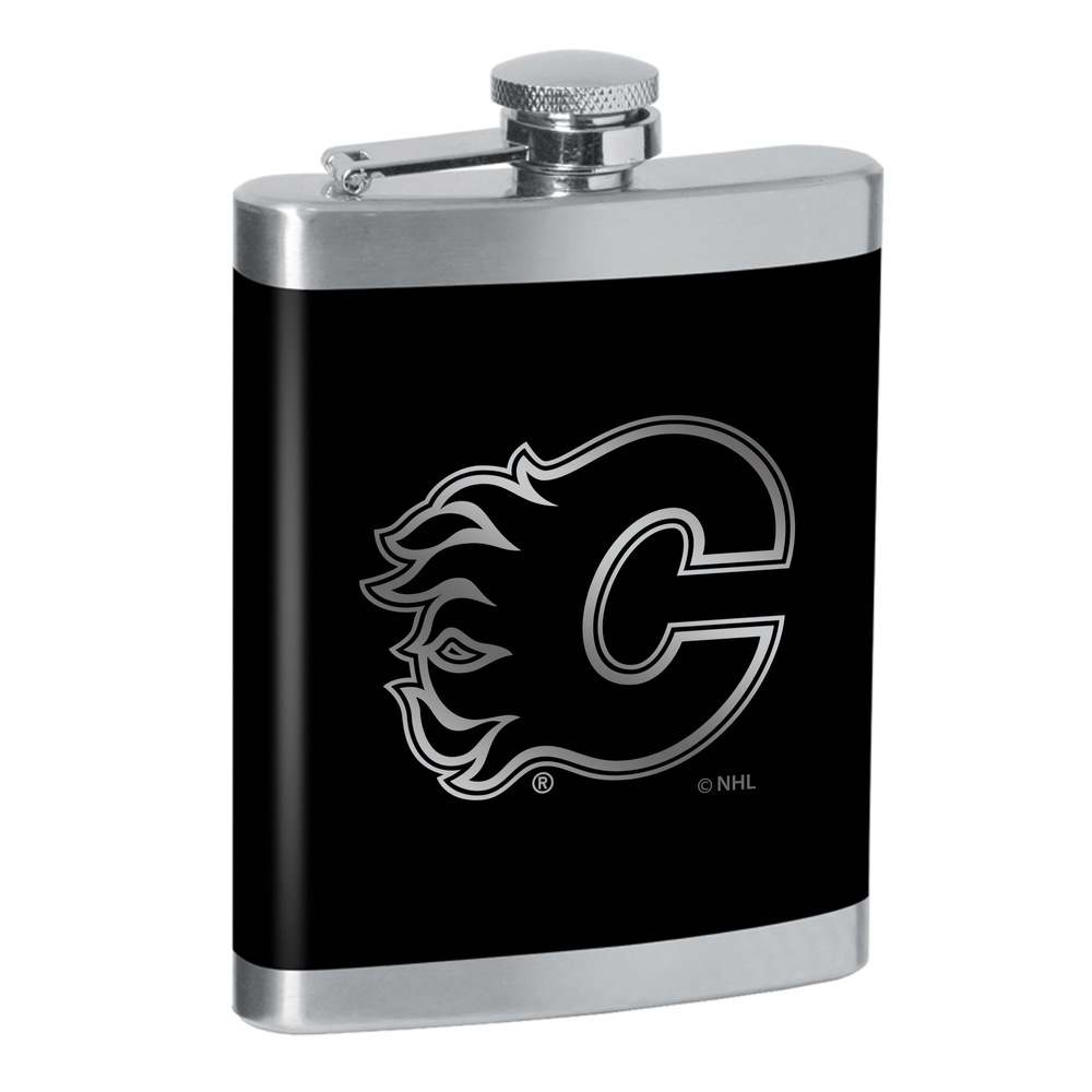 NHL Calgary Flames Flask, Black, 8oz Canadian Tire