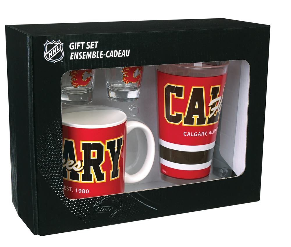 NHL Calgary Flames Glassware Gift Set, 4pc Canadian Tire