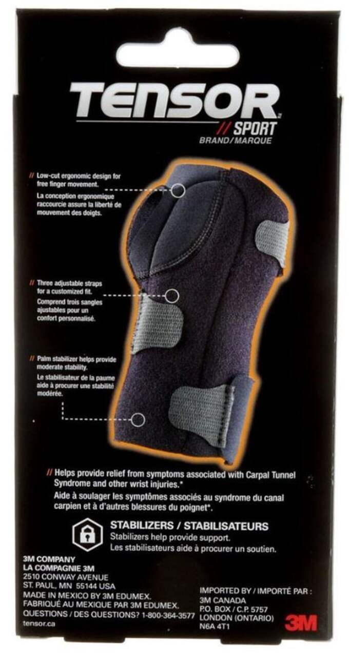 Serre-poignet antimicrobien de luxe Tensor Sport, droitier, gris, tailles  variées, Canadian Tire