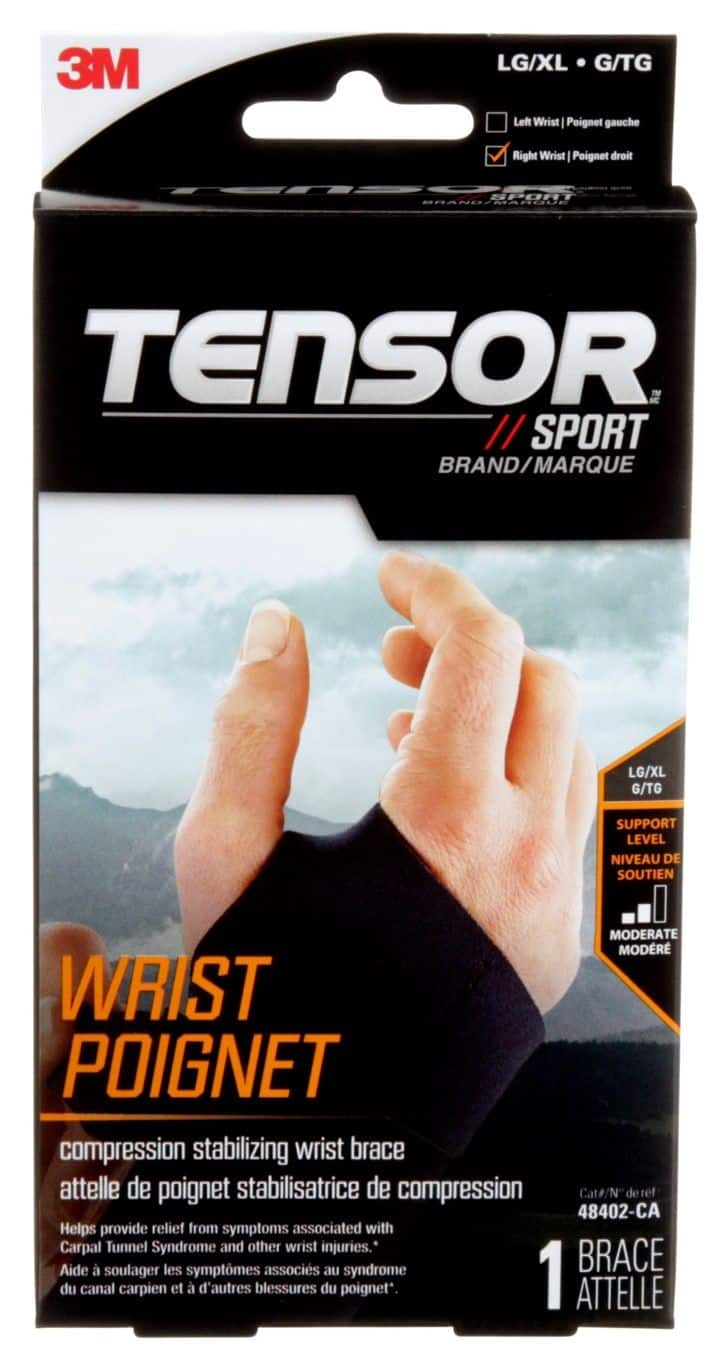Tensor Sport Deluxe Wrist Brace Right Hand, Assorted Sizes
