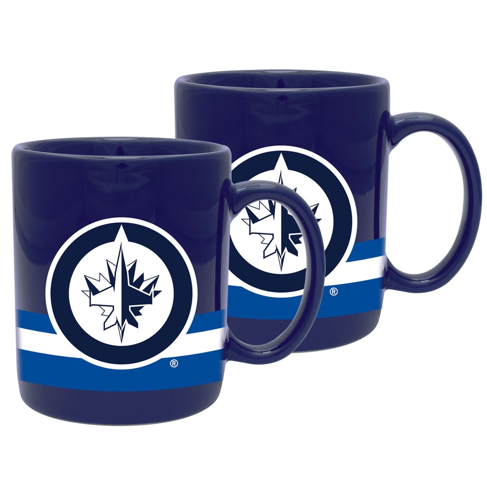 NHL Winnipeg Jets Ceramic Sublimated Hockey Mug Set, 11oz, 2pk