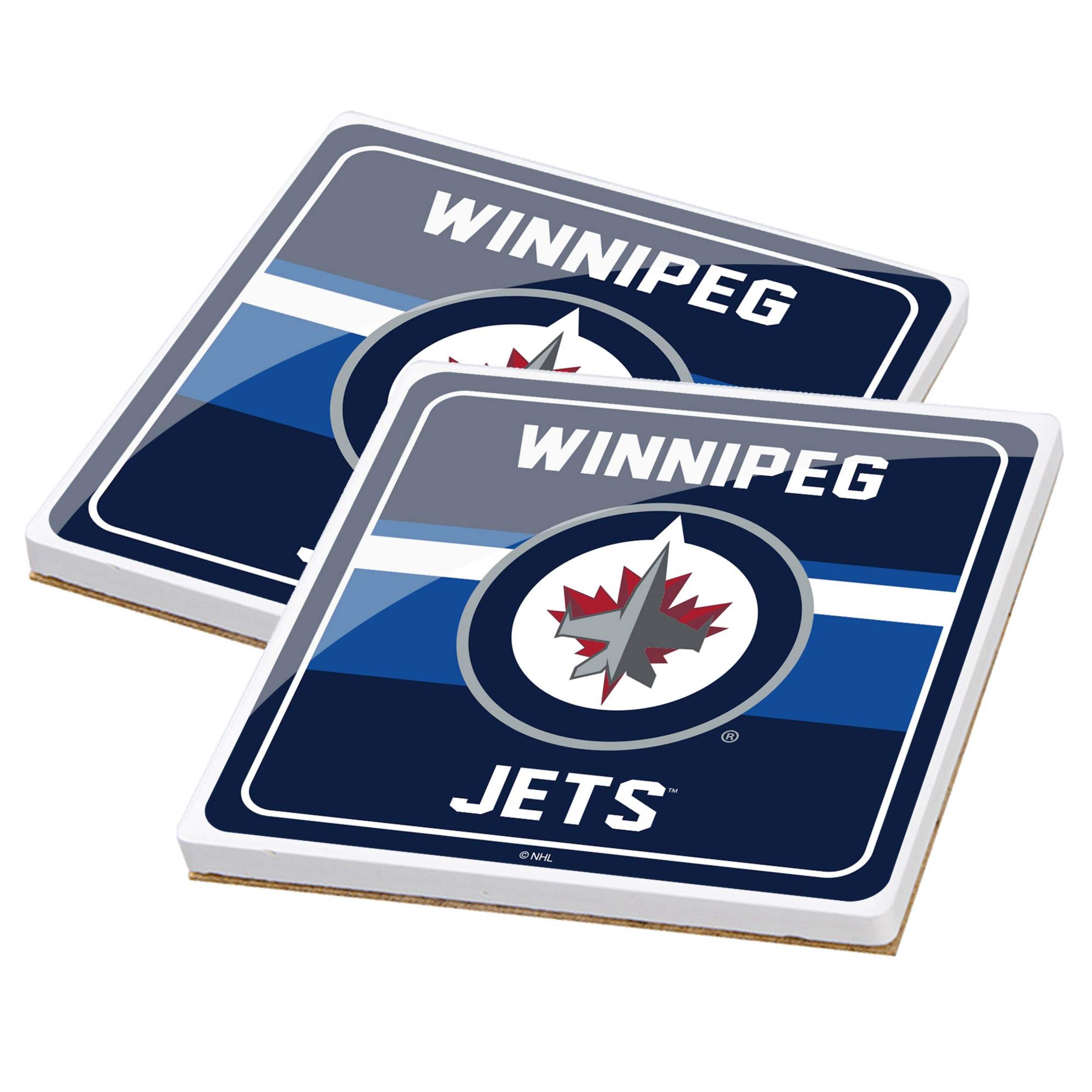 NHL Winnipeg Jets Ceramic Square Coaster, 2-pk Front_Angled_Left