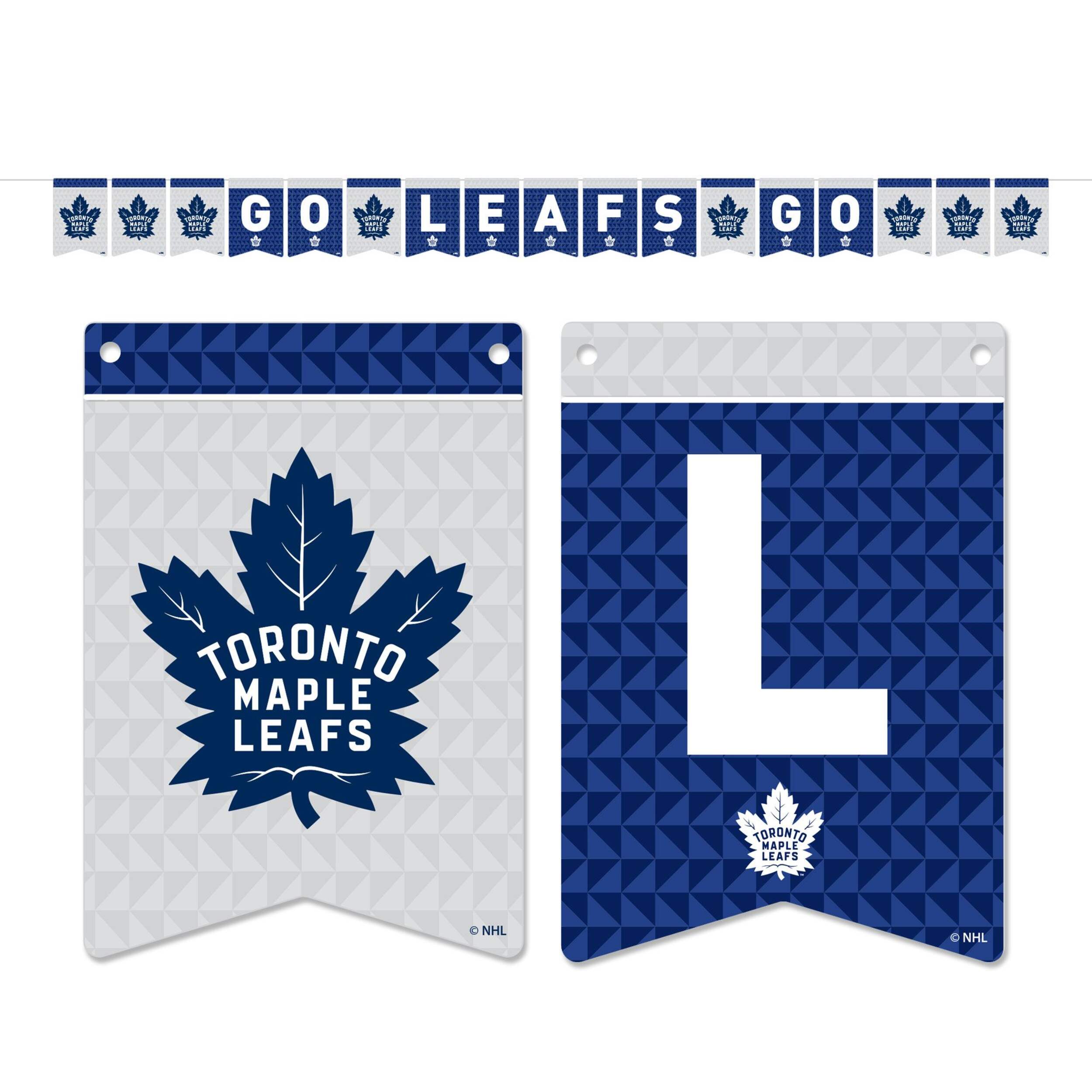 Bannière en papier des Maple Leafs de Toronto de la LNH, 18 pi Front_Flat