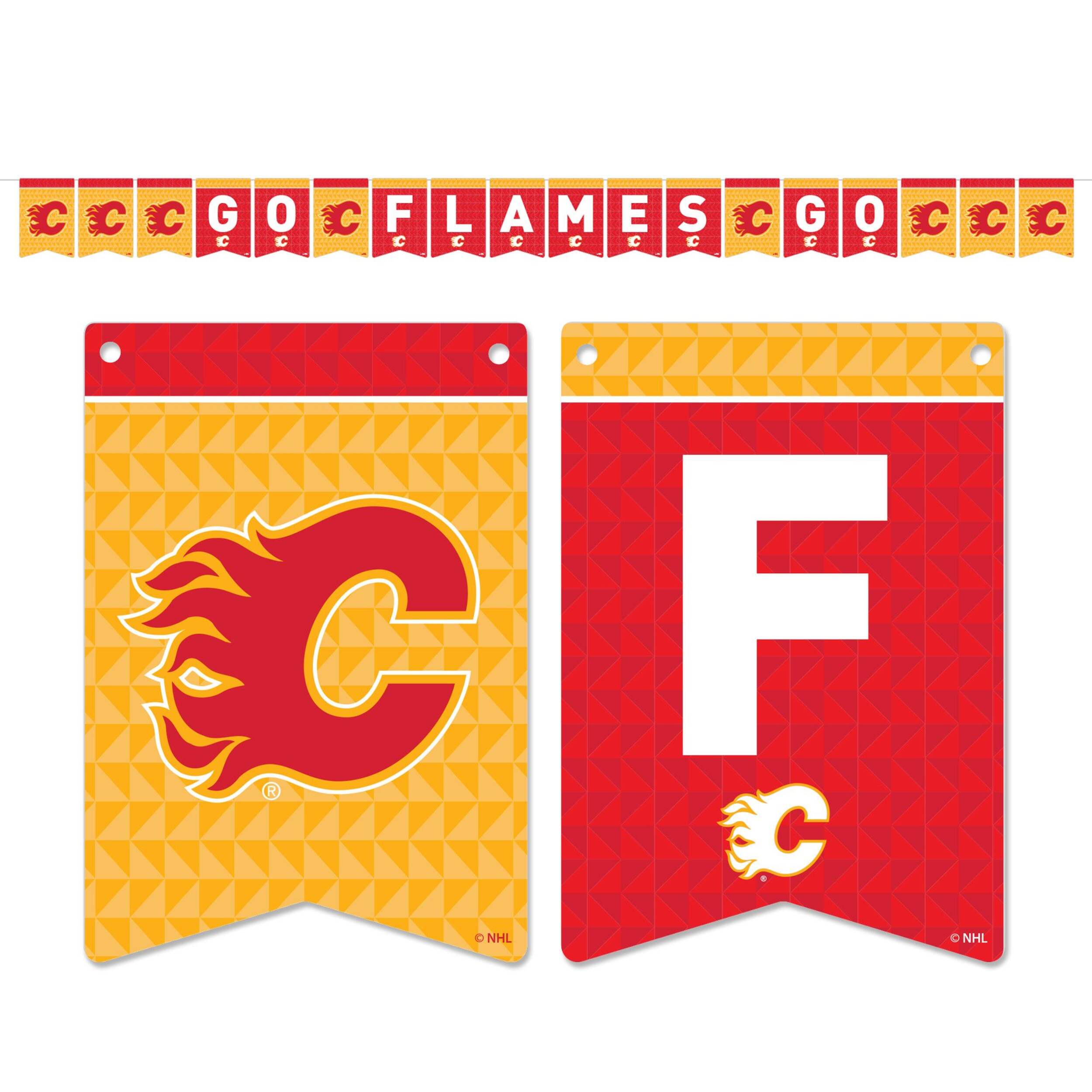 NHL Calgary Flames Paper String Banner Kit, 18-ft Front_Flat
