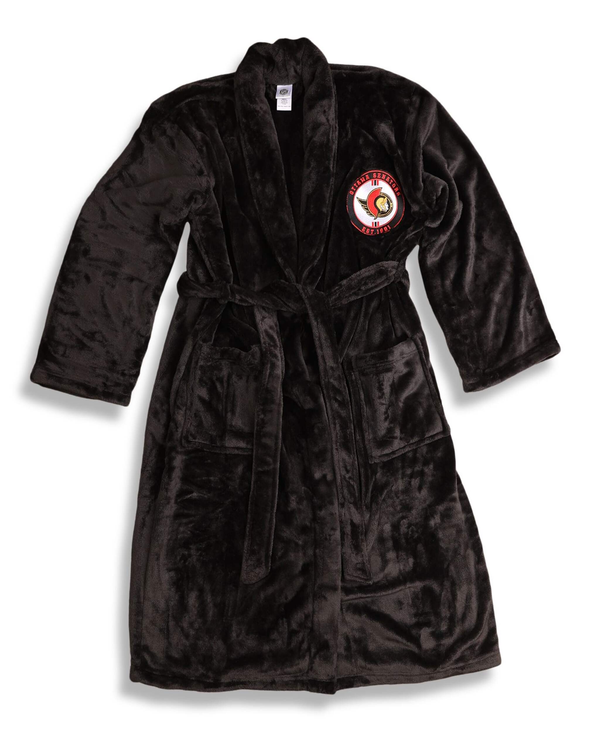 NHL Ottawa Senators Bathrobe, Adult, One Size Front_Flat