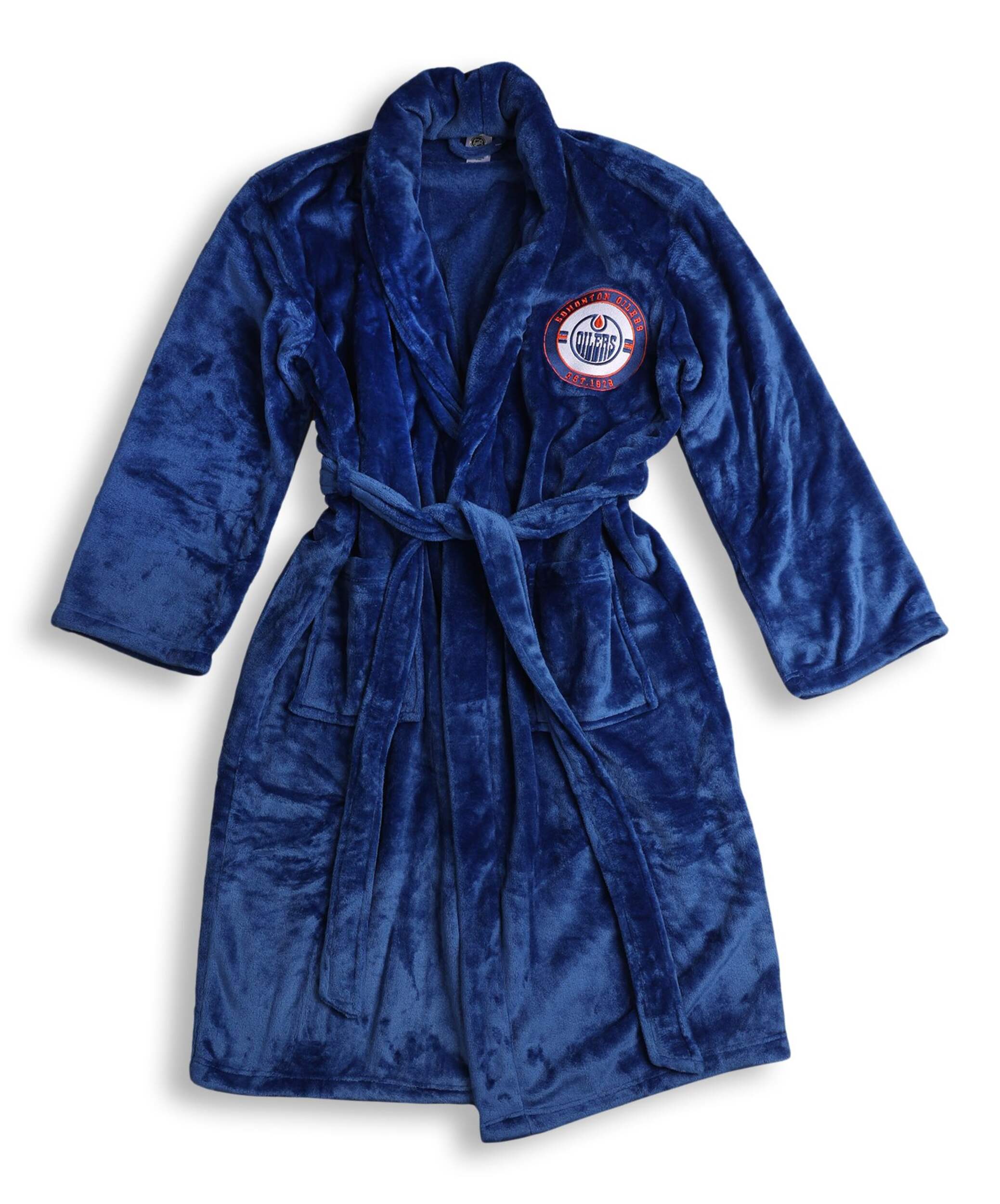NHL Edmonton Oilers Bathrobe, Adult, One Size Front_Flat