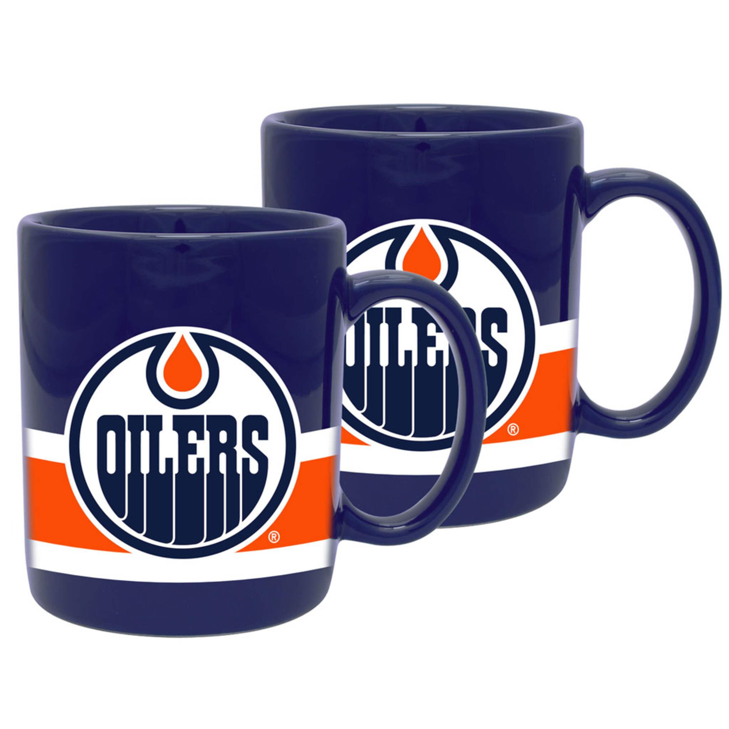 NHL Edmonton Oilers Ceramic Sublimated Hockey Mug Set, 11-oz, 2-pk Front_Elevated