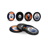 NHL Edmonton Oilers Hockey Puck Drink Coasters, 4-pk Composite_or_Mixed