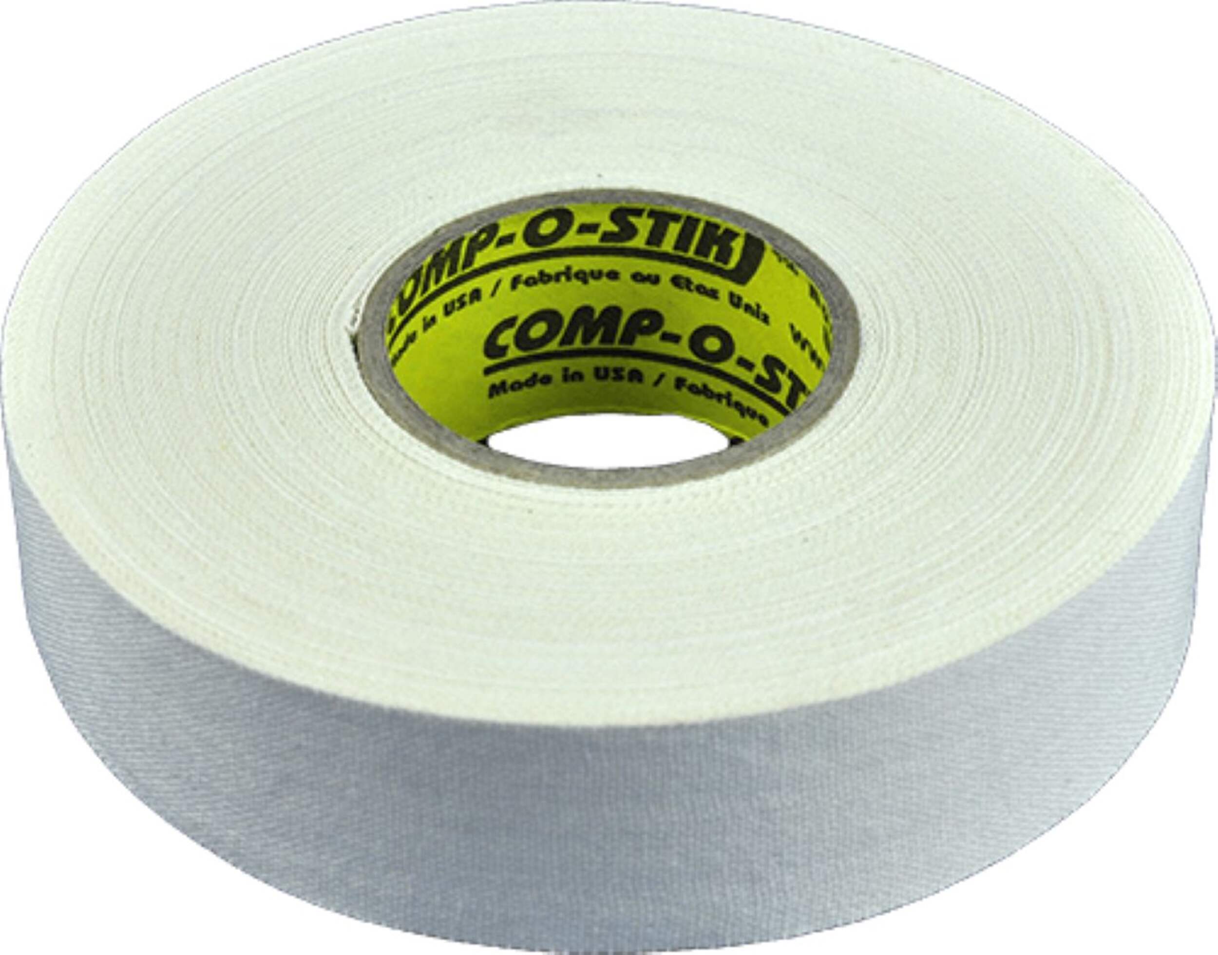 Comp-o-stik™ Cloth Hockey Stick Tape, White, 24-mm x 15-m, 4-pk Front_Elevated