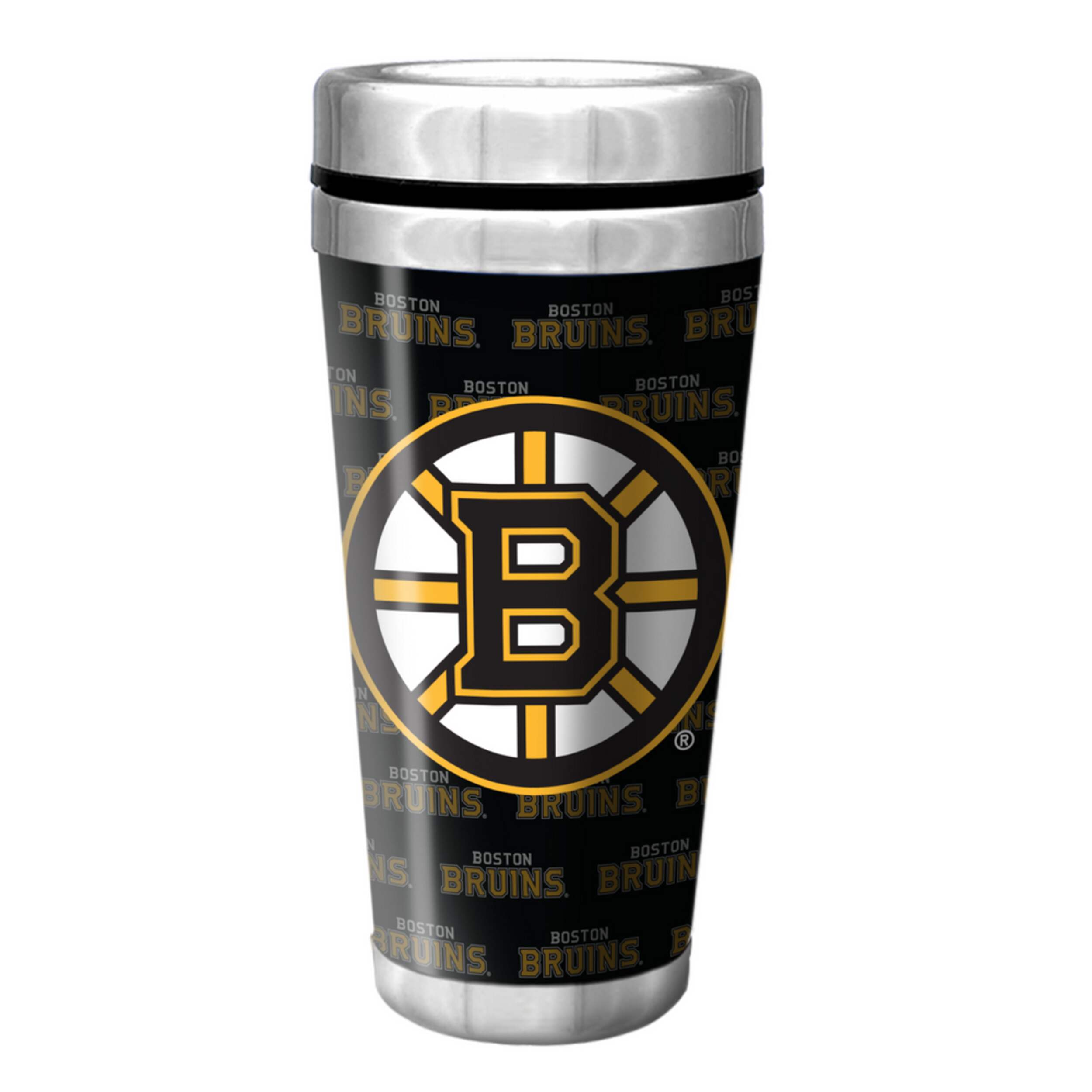 NHL Boston Bruins Hockey Logo Full Wrap Travel Mug, 16-oz Front_Elevated