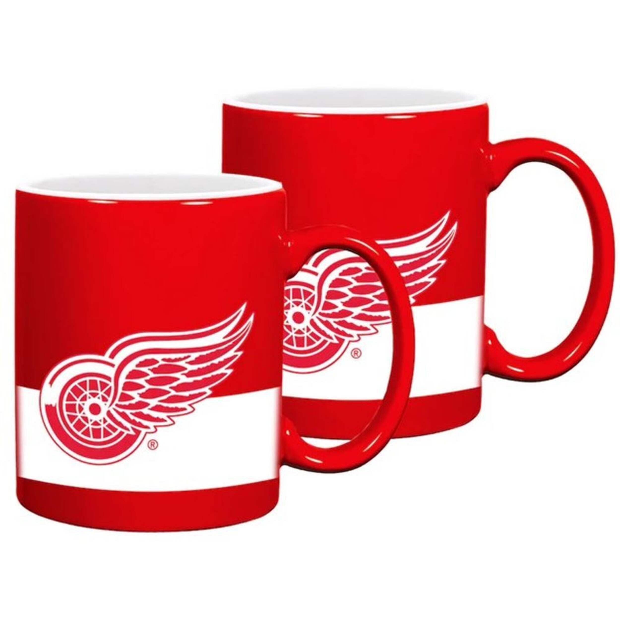 NHL Detroit Red Wings Sublimated Hockey Logo Ceramic Coffee Mug Set, 11-oz, 2-pk Front_Elevated
