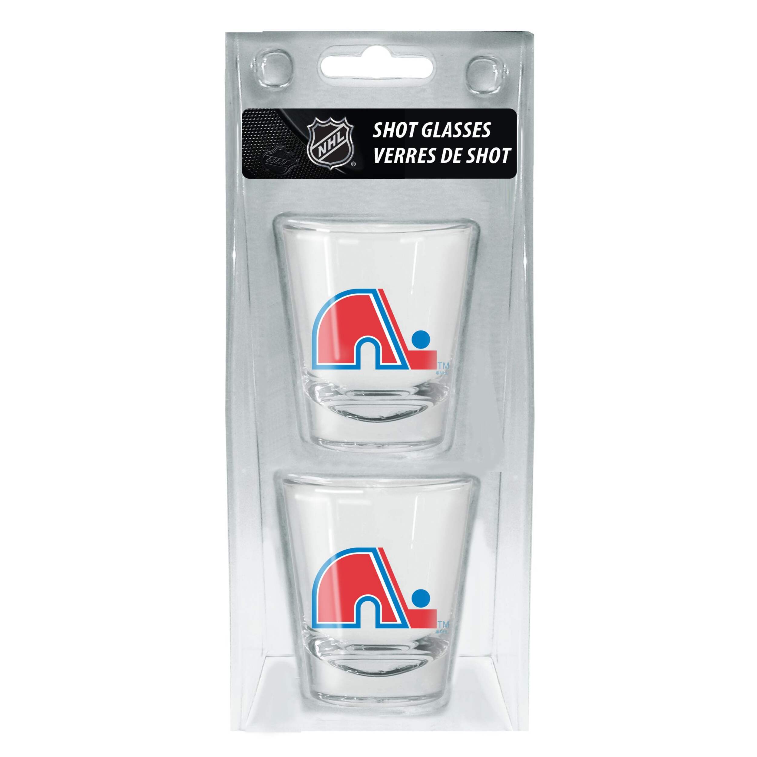 NHL Quebec Nordiques Shot Glass, 2-pk Front_Flat
