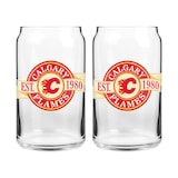 Verre en canette, LNH Flames de Calgary, 16 oz, paq. 2 Front_Flat