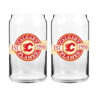 Verre en canette, LNH Flames de Calgary, 16 oz, paq. 2 Front_Flat