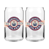 NHL Edmonton Oilers Can Glass, 16-oz, 2-pk Front_Flat