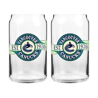 NHL Vancouver Canucks Can Glass, 16-oz, 2-pk Front_Flat