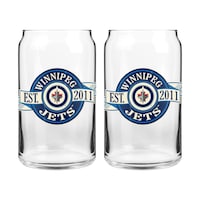 NHL Winnipeg Jets Can Glass, 16-oz, 2-pk Front_Flat