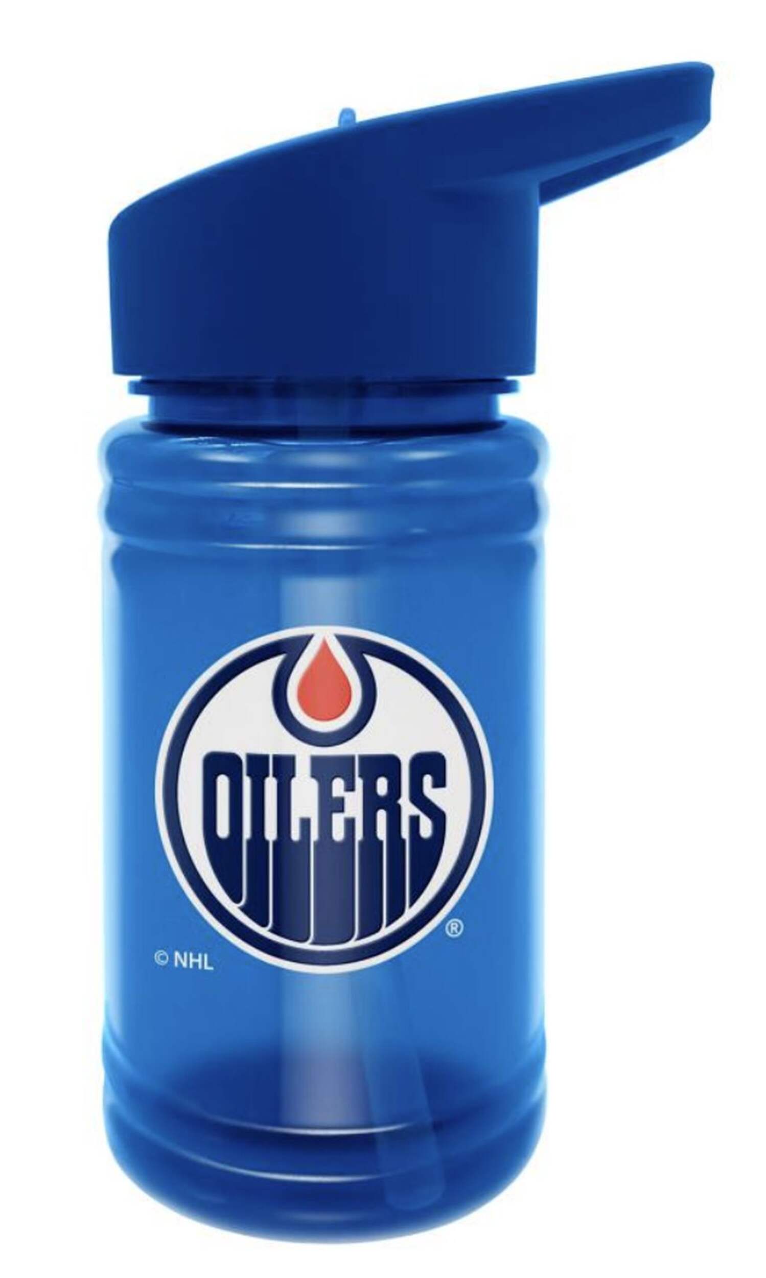 Gourde LNH Oilers d'Edmonton avec bec et paille pour enfants, 16 oz Front_Flat