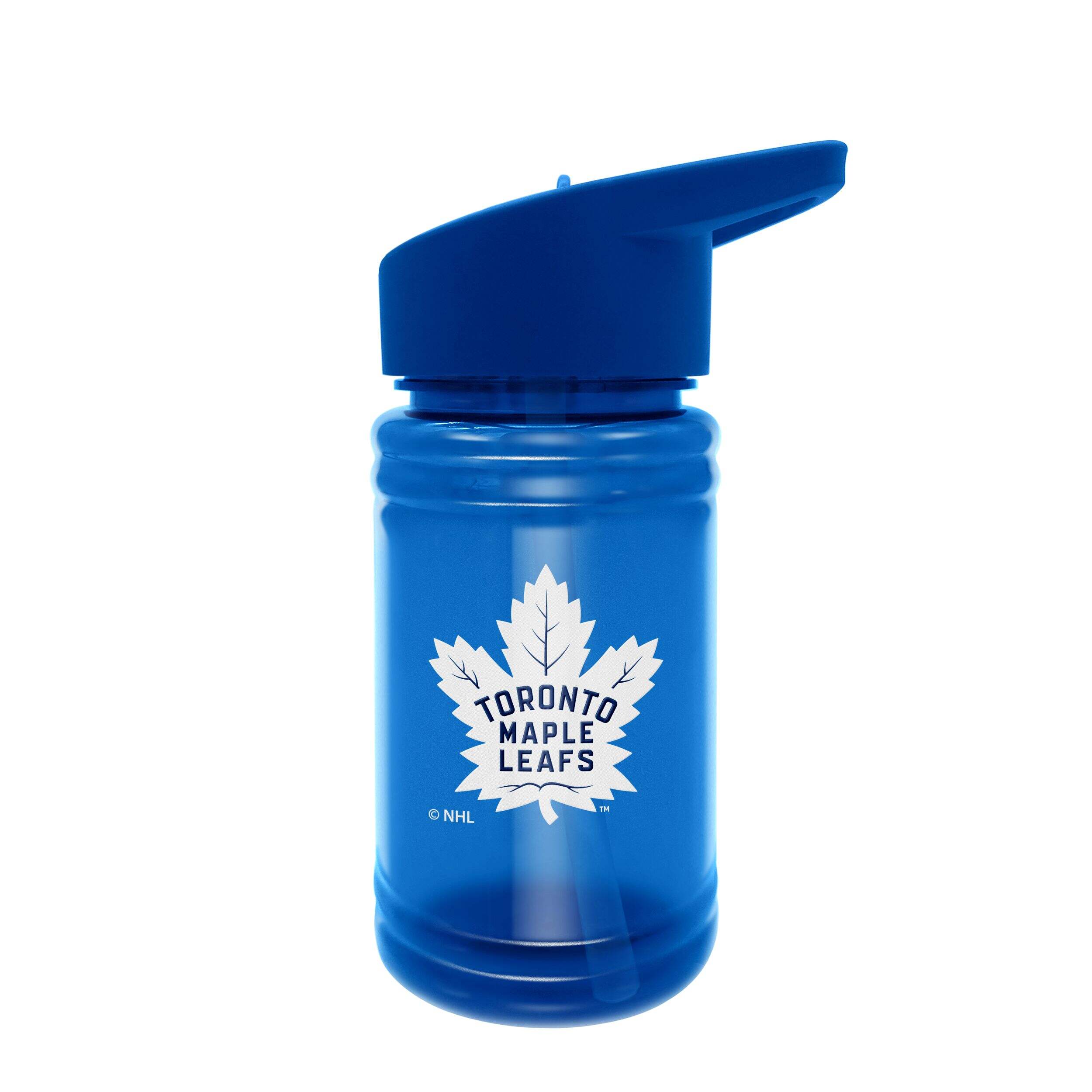 NHL Toronto Maple Leafs Kids Water Bottle with Spout and Straw, 16-oz Front_Flat
