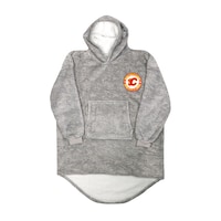 NHL Calgary Flames Snuggle Me Hooded, Grey, Adult, One Size Front_Flat