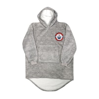 NHL Edmonton Oilers Snuggle Me Hooded, Grey, Adult, One Size Front_Flat