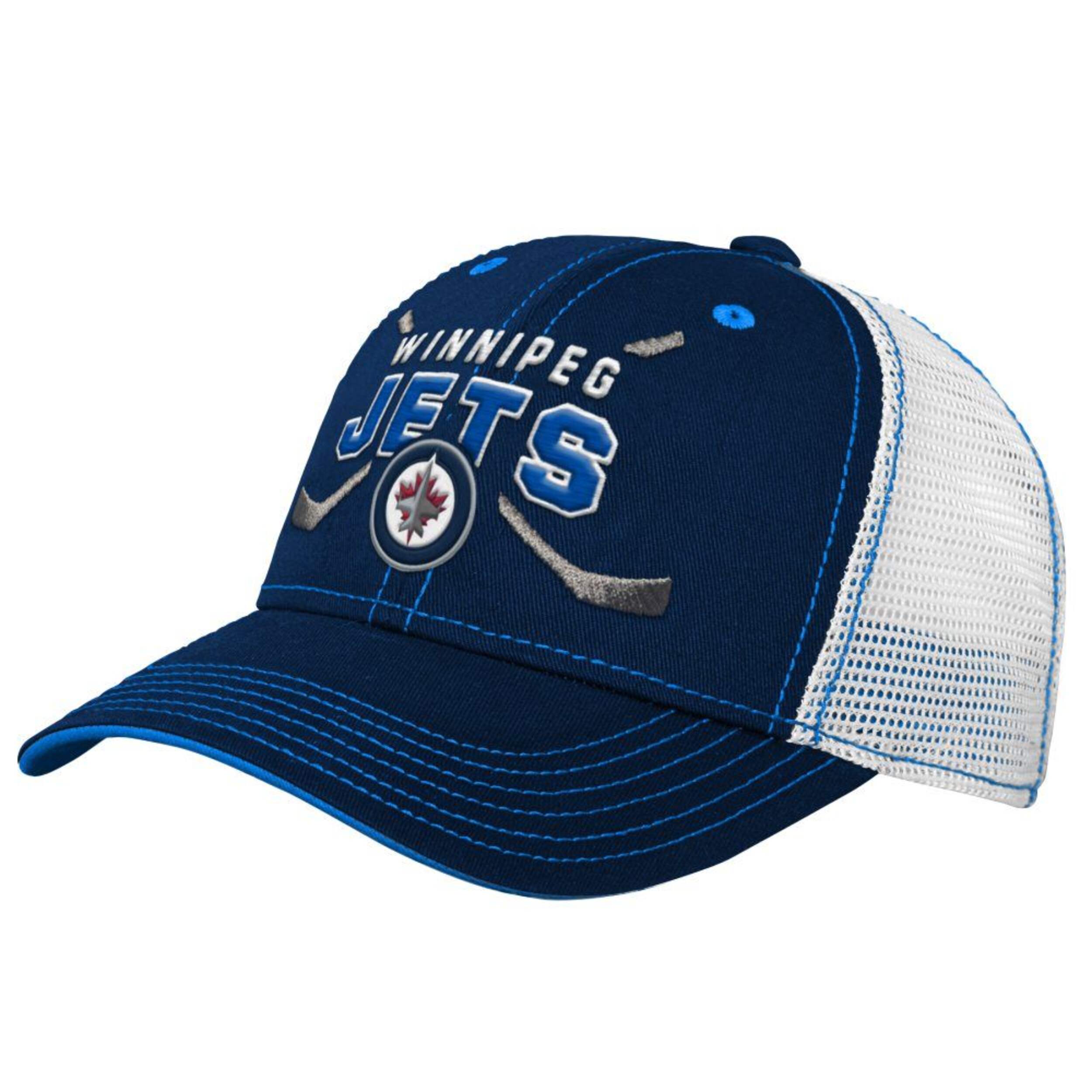 Casquette ajustable arrière en filet verrouillable, LNH Jets de Winnipeg, jeune Front_Three_Fourths_Angled_Left