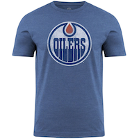 NHL Edmonton Oilers Distressed Logo Heather T-Shirt, Adult, Assorted Sizes Front_Flat
