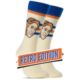 Major League Socks NHL Edmonton Oilers Wayne Gretzky Retro "Sockey" Crew Socks, One Size Front_Angled_Right
