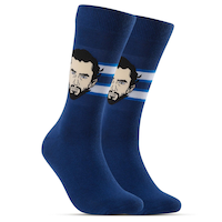 Major League Socks NHL Winnipeg Jets Connor Hellebuyck "Sockey" Crew Socks, One Size Front_Angled_Right