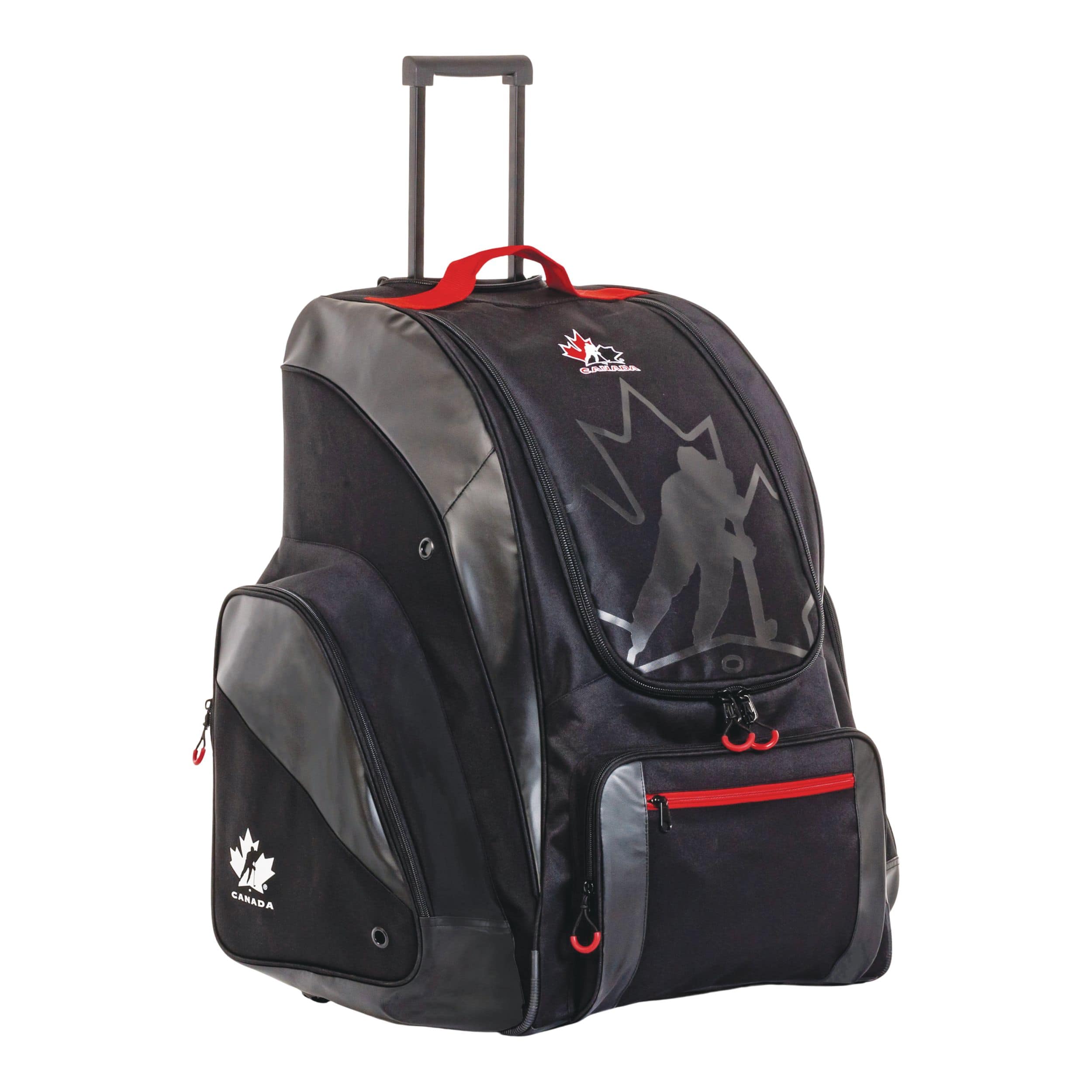 Hockey Canada Backpack Hockey Bag, Wheeled, Youth/Junior, Black, 26-in