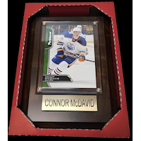 NHL Edmonton Oilers Connor McDavid Parkhurst Hockey Card Plaque, 4-in x 6-in Overhead_Plunge