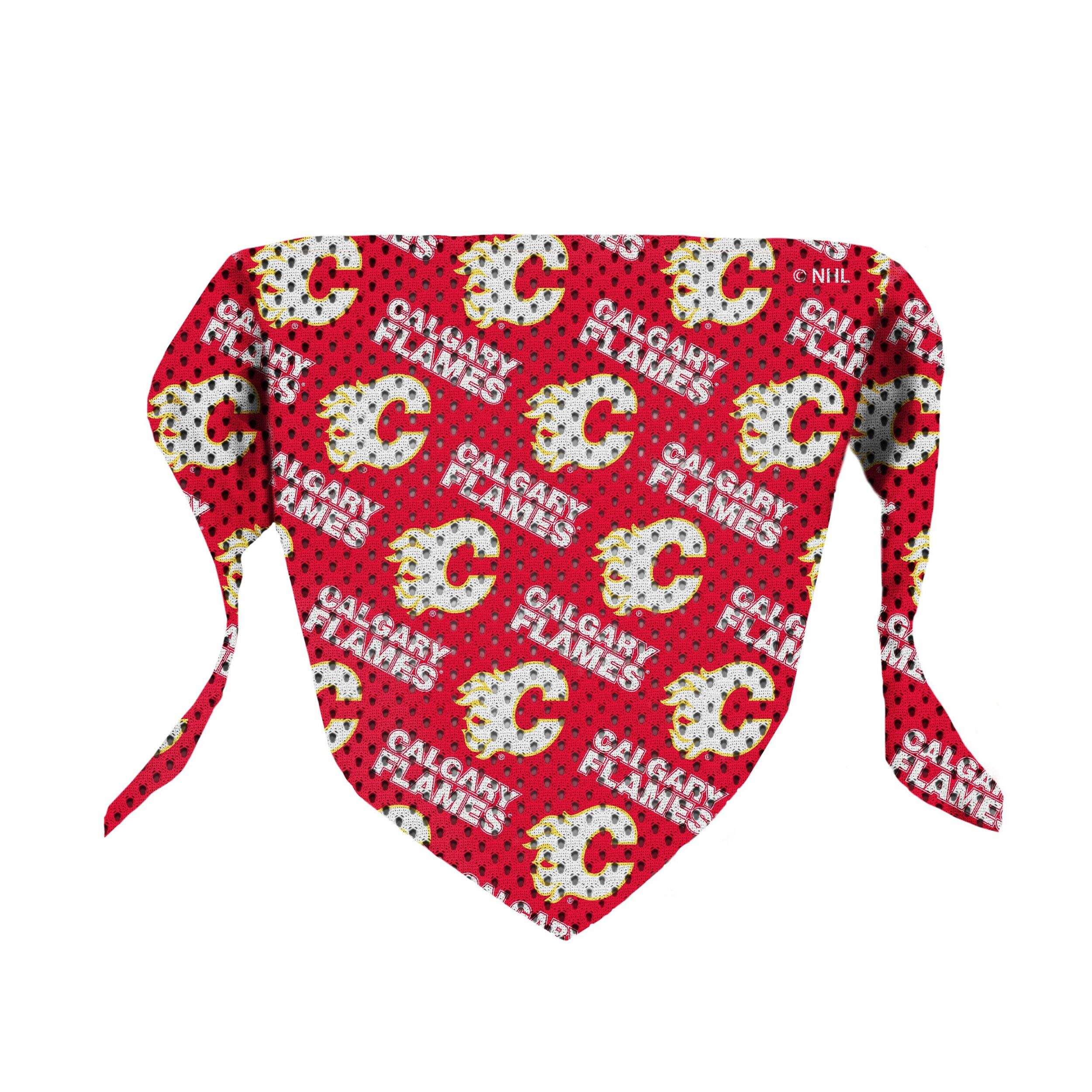 Bandana pour animaux Flames de Calgary de la LNH Front_Flat