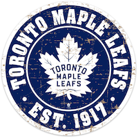 NHL Toronto Maple Leafs Round Distressed Hockey Team Sign, 12-in Front_Flat