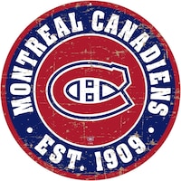 NHL Montreal Canadiens Round Distressed Hockey Team Sign, 12-in