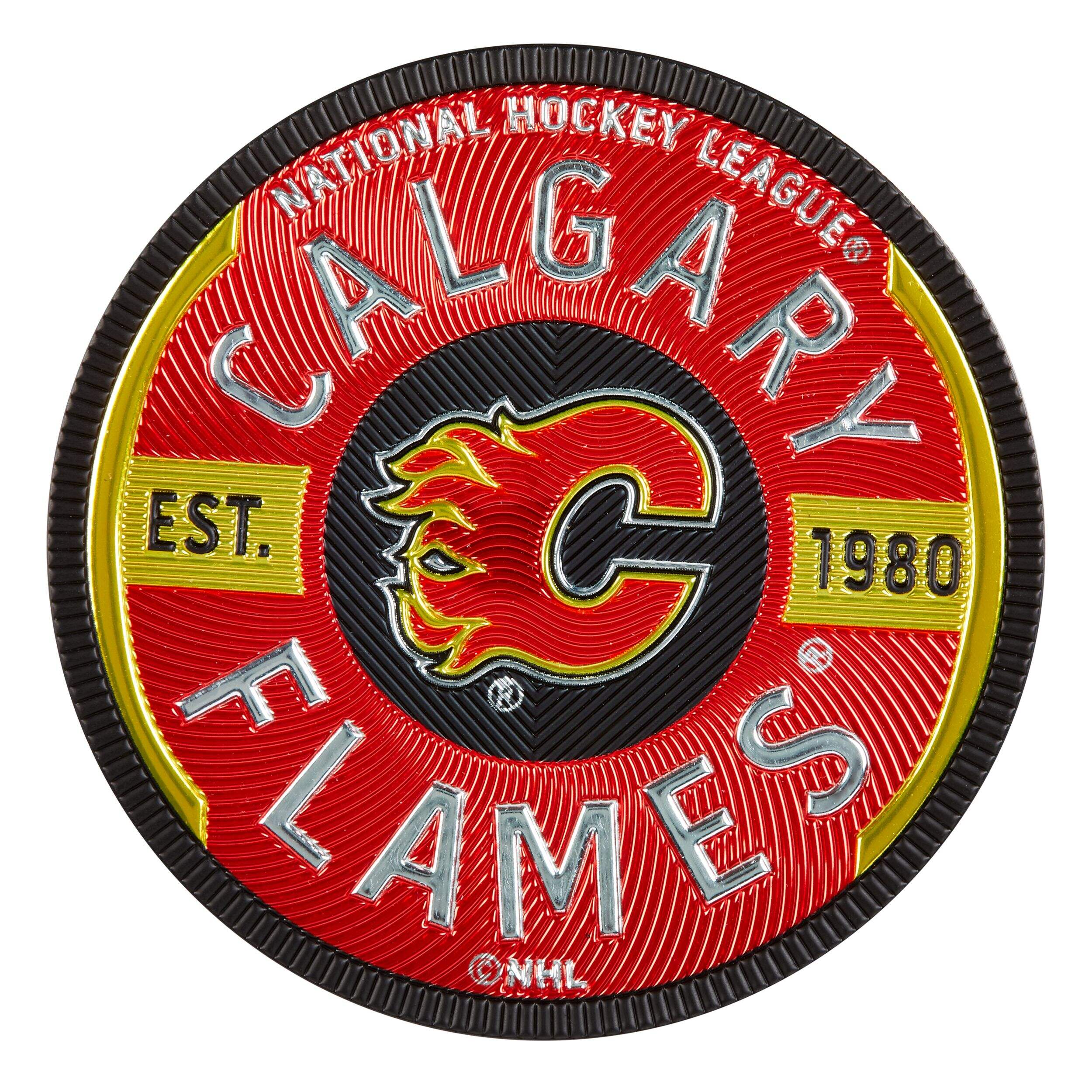 NHL Calgary Flames Hockey Team Peel & Stick Decal Sticker, 2.5-in Front_Flat