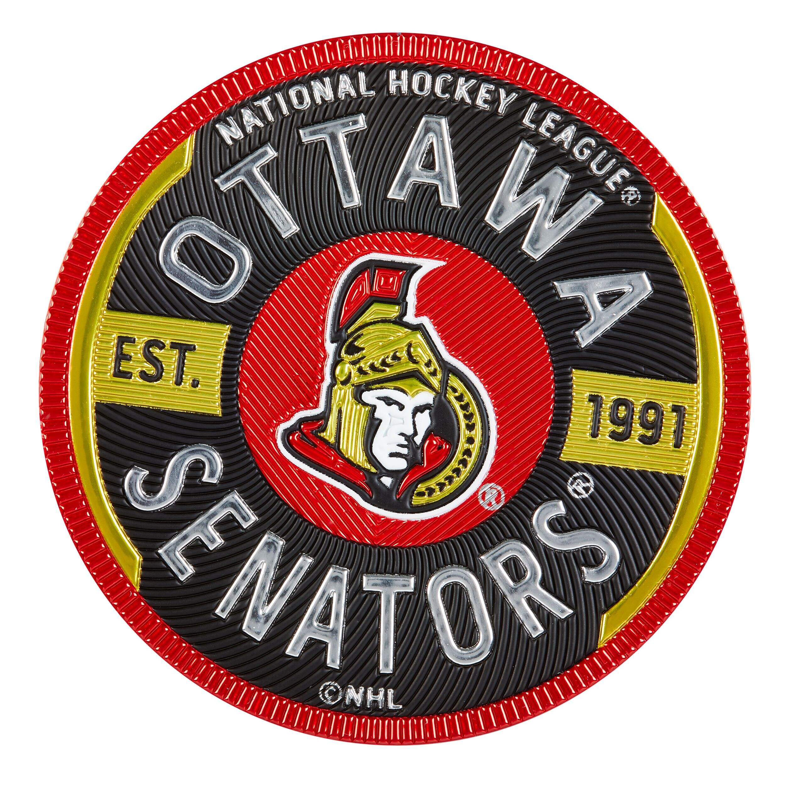Autocollant des Sénateurs d'Ottawa, 2,5 po Front_Flat