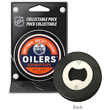 NHL Edmonton Oilers Embedded Hockey Puck Bottle Opener Composite_or_Mixed