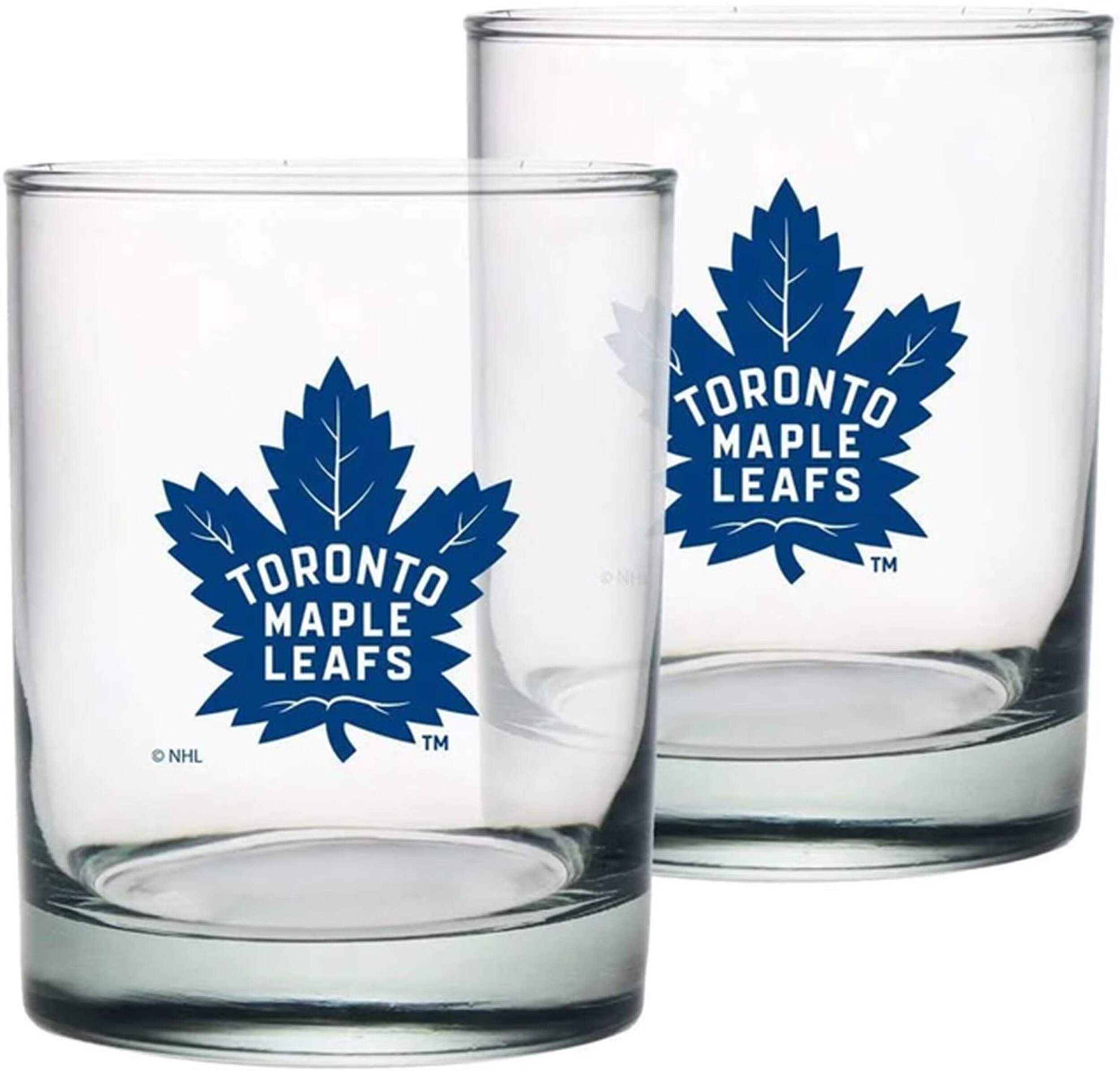 NHL Toronto Maple Leafs Hockey Rocks Glasses, 2-pk Front_Flat