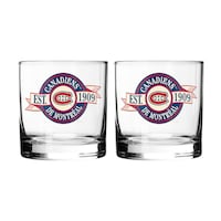 NHL Montreal Canadiens Hockey Rocks Glass, 2-pk Front_Flat