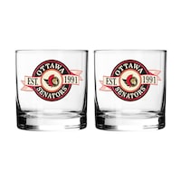 NHL Ottawa Senators Hockey Rocks Glass, 2-pk Front_Flat