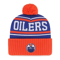 Fan Favorite NHL Edmonton Oilers Mass Snappy Cuff Knit Pom Toque, Adult Front_Flat