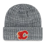 Tuque en tricot à rebord préférée des amateurs des Flames de Calgary de la LNH, gris givré, adulte Front_Flat