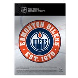 Autocollant chromé Oilers d'Edmonton de la LNH, 5 x 7 po Front_Flat