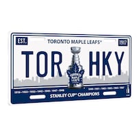 Plaque d'immatriculation des Maple Leafs de Toronto de la LNH, 6 po x 12 po Front_Angled_Right